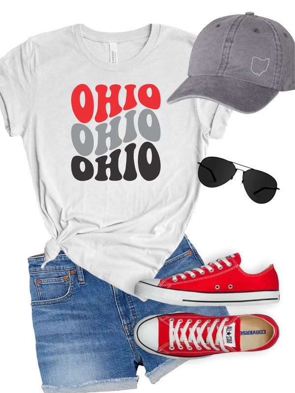 Buckeyes Color Groovy Ohio Softstyle Tee- Plus Size