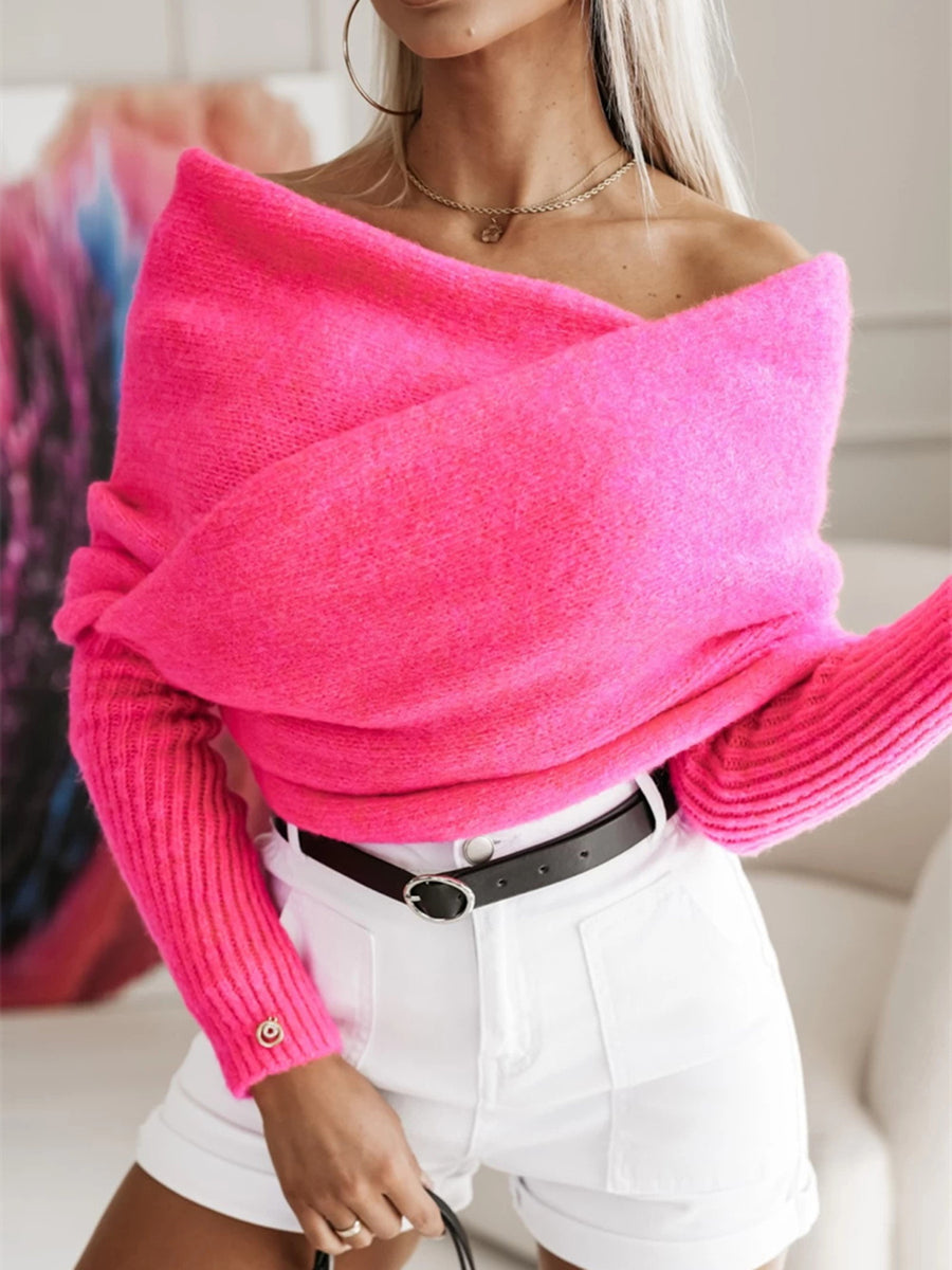 Wrap me in Beauty Long Sleeve Cropped Reversible Sweater