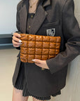 Quilted Plaid Clutch with Zipper