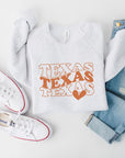 Groovy Texas Heart Crewneck Sweatshirt- Plus