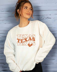 Groovy Texas Heart Crewneck Sweatshirt- Plus