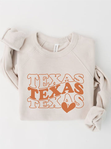 Groovy Texas Heart Crewneck Sweatshirt- Plus