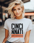 Cincinnati Orange Black Graphic Short Sleeve Tee