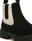 Mothman Faux Fur Detail Chunky Ankle Boots