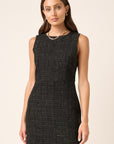 Mittoshop Tweed Sleeveless Mini Dress- Black