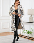 Thermal Leopard Faux Fur Hooded Outerwear