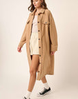 Mittoshop Button Up Drop Shoulder French Terry Longline Jacket