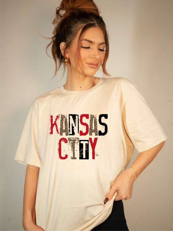 Kansas City Leopard Graphic Crew Neck Tee