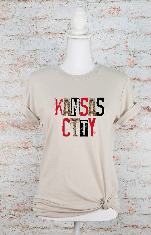 Kansas City Leopard Graphic Crew Neck Tee