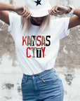 Kansas City Leopard Graphic Crew Neck Tee