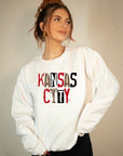 Kansas City Leopard Graphic Crew Neck Sweatshirt