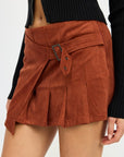 WRAPPED BUCKLE BELT MINI SKIRT