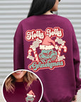 Holly Jolly Grinchmas Graphic Fleece Sweatshirts