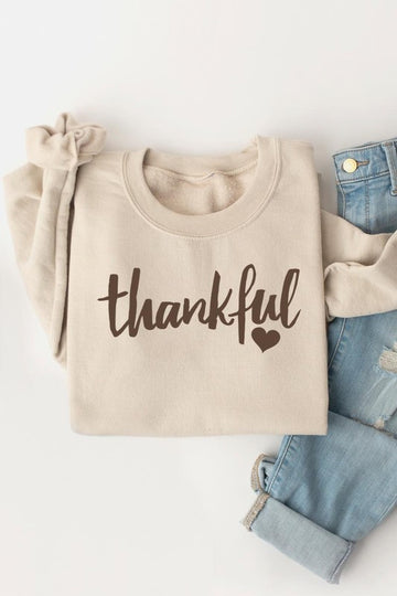 Thankful Heart Graphic Fleece Sweatshirts