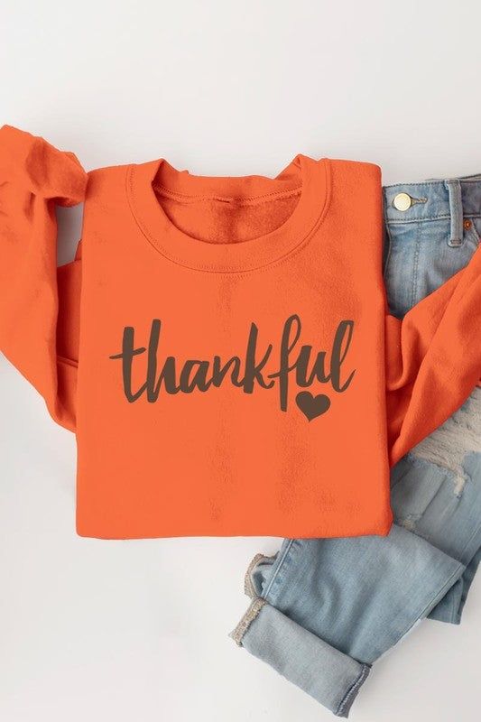 Thankful Heart Graphic Fleece Sweatshirts