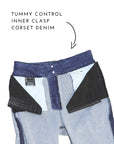 MESH TUMMY CONTROL HIGH RISE STRAIGHT JEANS