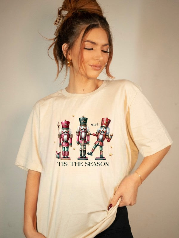 Nutcracker Tis The Season Holiday Graphic Tee- Plus