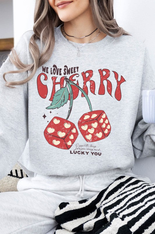 Love you cherry much, fruit Fleece Sweatshirt