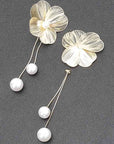 Pearl Drop Filigree Flower Earrings