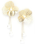 Pearl Drop Filigree Flower Earrings