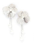 Pearl Drop Filigree Flower Earrings