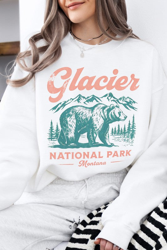 Glacier National Park Montana Fleece Sweatshirt