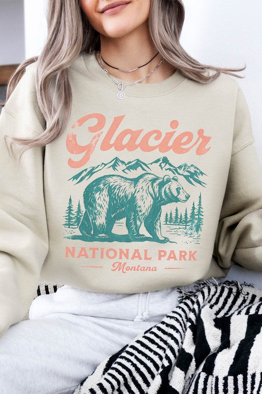 Glacier National Park Montana Fleece Sweatshirt