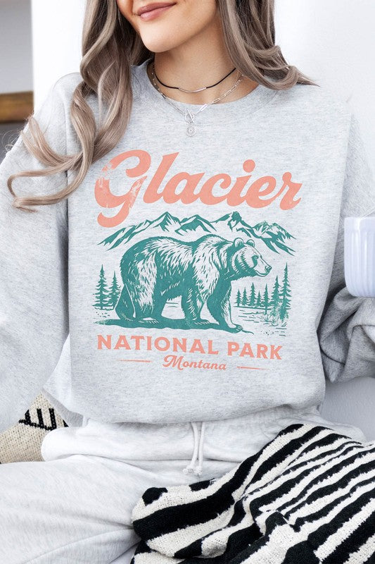 Glacier National Park Montana Fleece Sweatshirt