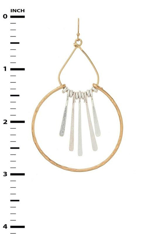 Mix Tone Fringe Metal Iconic Earrings