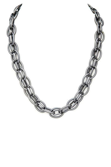 Double Chain Link Collar Necklace