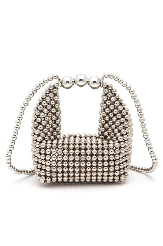 Petite Pearl Braided Top Handle Clutch Bag