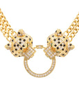 Double Leopard Head Statement Necklace