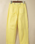 Yellow Solid Color Grommet Detail Knot Waist Barrel Jeans