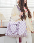 Zenana Checkered Multi-Pocket Travel Bag