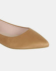 Forever Link Pointy Toe Slip On Flat Loafers-Tan