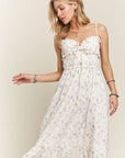 ADORA Smocked Floral Sweetheart Neck Cami Dress- Lavender