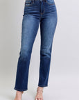 Judy Blue Full Size Washed Straight Leg Jeans with Pockets