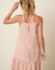 Mittoshop Feather Ruffle Hem Mini Cami Dress- Blush