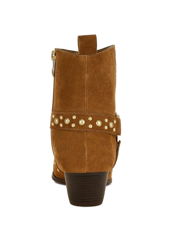 Rodeo Studded Suede Ankle Boots