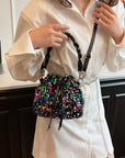 Sequin Drawstring Bucket Bag