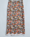 Brown Cheetah Print Trim Split Long Western Skirt