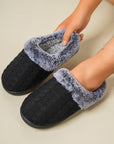 Cable-Knit Fluff Round Toe Slippers