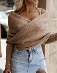 Wrap me in Beauty Long Sleeve Cropped Reversible Sweater