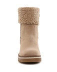 Woolly Faux Fur & Embroidery Detail Boots