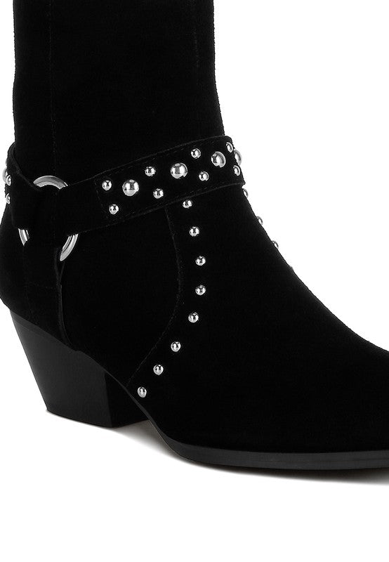 Rodeo Studded Suede Ankle Boots