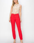 RISEN Full Size High Waisted Joggers in Scarlet