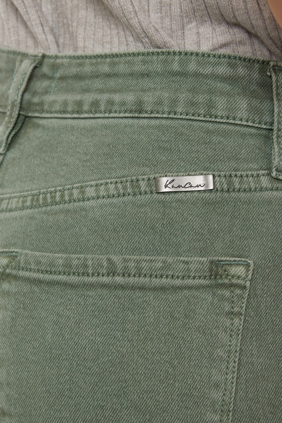 Kancan Ultra High Rise Straight Jeans- Olive