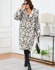 Thermal Leopard Faux Fur Hooded Outerwear