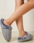 Cable-Knit Fluff Round Toe Slippers