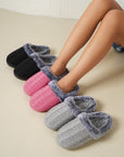 Cable-Knit Fluff Round Toe Slippers